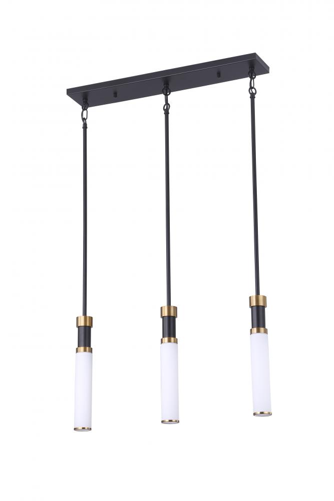 25" 3 Light Multi -Head Pendant light With 3x25 W E26 medium base frame in Black finish